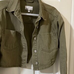 DR2 Olive Green Cropped Jean Jacket